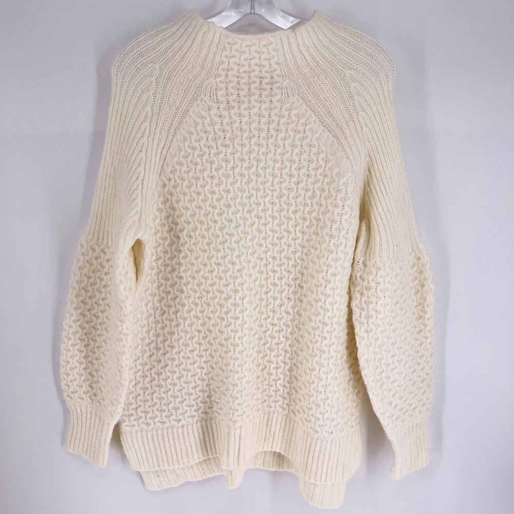 by Anthropologie Size M Cream Bia Balloon Sleeves Mock Neck Sweater